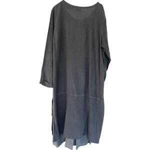 Click Gray Linen Midi Dress – Made in USA (XL)